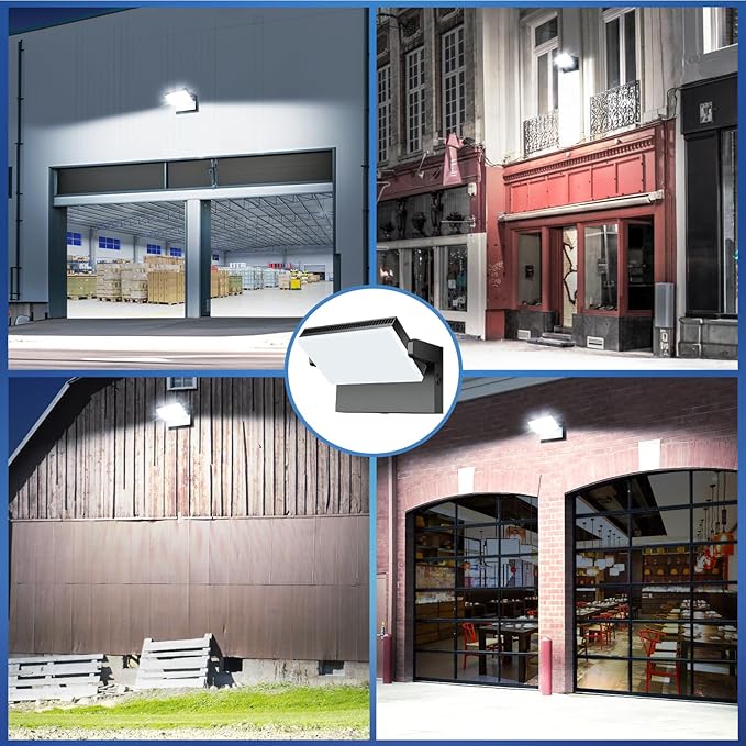 Juyace 120W LED Wall Pack Light Outdoor Security Flood Lighting Exterior Fixtures 360 °Rotation 5000K for Garage Yard Barn Area Backyard Building