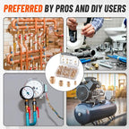 24Pcs Brass Pipe Fittings,1/8" x 1/8",1/4" x 1/4",3/8" x 3/8",1/2" x1/2" NPT Female Hex Coupling Hex Head Coupler Pipe Fitting