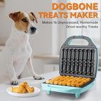 Baker's Friend Dog Treat Maker Machine in 2 Shapes, 16 Bones Dog Treat Molds Gifts for Dog Lovers, Personalized Dog Gifts, Snack Machine, Brush & Recipes Included, Aqua