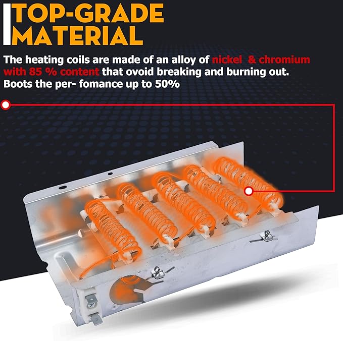 Dryer Heating Element Replaces For Whirlpool LER5620KQ1 LER4634JQ1 LER4634PQ0 LER7646EQ2 LER3624EQ1 LER4634EQ2 LER8858EQ1 WED5300VW0 WED4800XQ3 WED5100VQ0 LER4634EQ0 LER3624EQ0 LER4634JT0 Thermostat