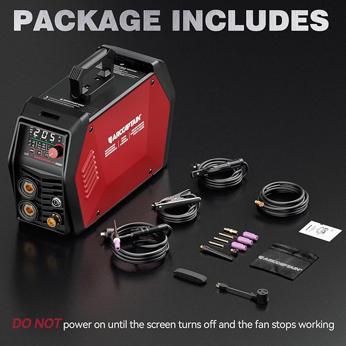 ARCCAPTAIN iControl TIG 205P Pro Welder With APP Control, 5 In 1 DC/Pulse/Lift/Spot TIG & Stick, Dual Voltage 120V/240V TIG Welding Machine With Large LED Display, 2T/4T, Smart Fan, Safety Protection