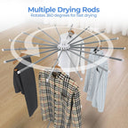 3 Tier Portable Clothes Drying Rackwith 4 Pulleys,Indoor and Outdoor Collapsible Rack Clothing with Shoe Drying Rack for Space Saving