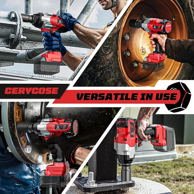 Cordless Impact Wrench 3/4 inch Compatible with Milwaukee Battery, Cerycose1850ft-lbs (2500N.m) Brushless Electric Impact Gun, High Torque Impact Driver, Bare Tool Only，Heavy-Duty Automotive