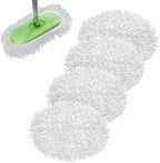 Reusable Microfiber Chenille Mop Pads Compatible with Swiffer Sweeper, Dry Sweeping Cloths & Wet Mopping Cloths, Refills for Hardwood Surface Floor Cleaning, 4 Pack (White)