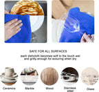 kimteny 13x28 Inches Kitchen Cloth Dish Towels, 400 GSM Premium Dishcloths, Super Absorbent Coral Velvet Microfiber Cleaning Cloths, Fast Drying Rags for Washing Dishes (6 Pack, Blue)