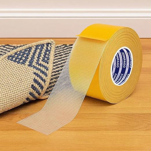 Heavy Duty Double Sided Mounting Tape, 1.8inx33FT, Clear Mesh Grip, Extra Strong Adhesive for Carpets, Wall Mounting, Picture Hanging and DIY Projects,Hand Tearable,Weatherproof