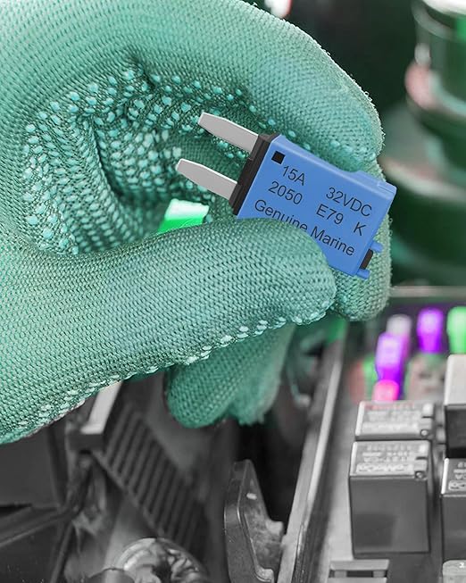 15A Low Profile Mini Fuse Kit– Automotive 15A ATM Manual Reset Circuit Breaker Fuses for Boat, RV, Car, Truck, DC 12V/32V 15 Amp Manual Resettable Blade Assortment Kit with Resettable Fuses