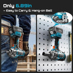 Seesii [Upgraded] Impact Wrench 1180 Ft-lbs (1600 N·m): 1/2" High-Torque Impact Gun with Detachable Handle, 21V Cordless Impact Driver 2x 4.0Ah Batteries for Car/Pickup Truck/Mower/Industrial Tasks