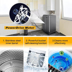 Portable Washing Machine 2.3 Cu. Ft. Full-Automatic Compact Washer Machine for Apartment, 10 Wash Program Small Portable Washer for Dorm, Apartment, RV, Home, Silver