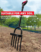 Garden Fork, Pitchforks for Digging Composting Spading, Long Hand Tiller & Cultivator - 5 Tine, 45 inches
