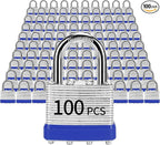 Padlocks with Same Key, LQYN 100 Pcs Laminated Keyed Padlock (1-9/16", 40mm), Keyed Alike Locks, Normal Shackle, for Storage Locker, Hasp Latch, Toolbox, Sheds