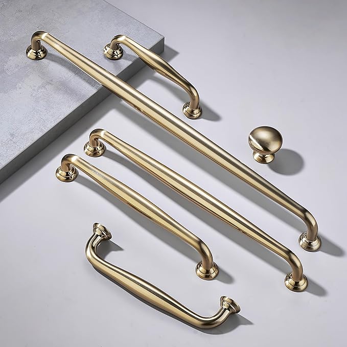 TUNNY 5 Pack Cabinet Handles-12.6"/320mm Screw Spacing Champagne Bronze Furniture Hardware Handles for Kitchen Cabinets Bedroom Dresser Wardrobe Cabinet Pulls