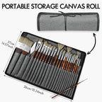 25pcs Paint Brush Set, Fuumuui Acrylic Paint Brushes, Professional Artist Series with Wide Flat, Filbert, Fan, Dagger, Cat Tongue, Round, Angle, Rigger for Oil, Acrylic Canvas Paintings, Face Painting