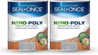 Seal-Once Nano+Poly Penetrating Wood Sealer with Polyurethane - Premium Waterproof Sealant -2 Gallon & Coastal Gray
