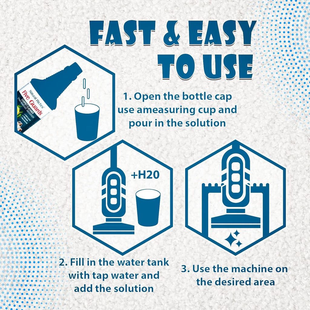 Natural Riches Organic Upholstery Carpet Cleaner Shampoo Solution Machine Use, A Miracle Carpet Cleaner Stain Remover Deodorizing Formula, Use On Rug Carpets Pet and Food Stains 32 fl oz