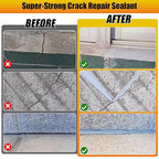 Concrete Crack Filler, 2 PCS Self Leveling Cement Crack Sealant, Quick-Drying Sealing Adhesive Repair Sealer for Driveways, Sidewalks, Patios, Waterproof Outdoor Joint Caulking Glue, Gray