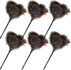 Ostrich Feather Duster-14.9 Inch Mini Natural Feathers Dusters with Plastic Handle Reusable Handheld for Cleaning Supplies Home Car Office(6pcs)