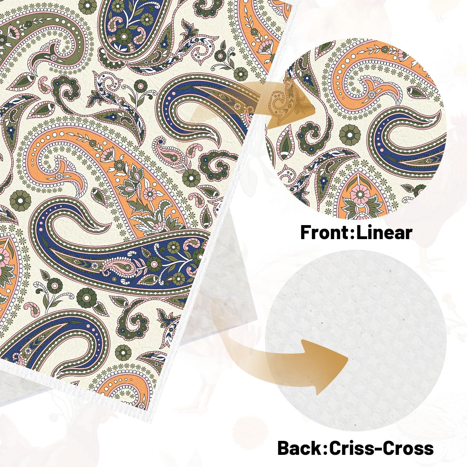 Swedish Dishcloths for Kitchen, 6 Pack Vintage Reusable Dish Paper Hand Towels Housewarming Gifts, Absorbent Dish Rags Decoration for Home Cooking Cleaning