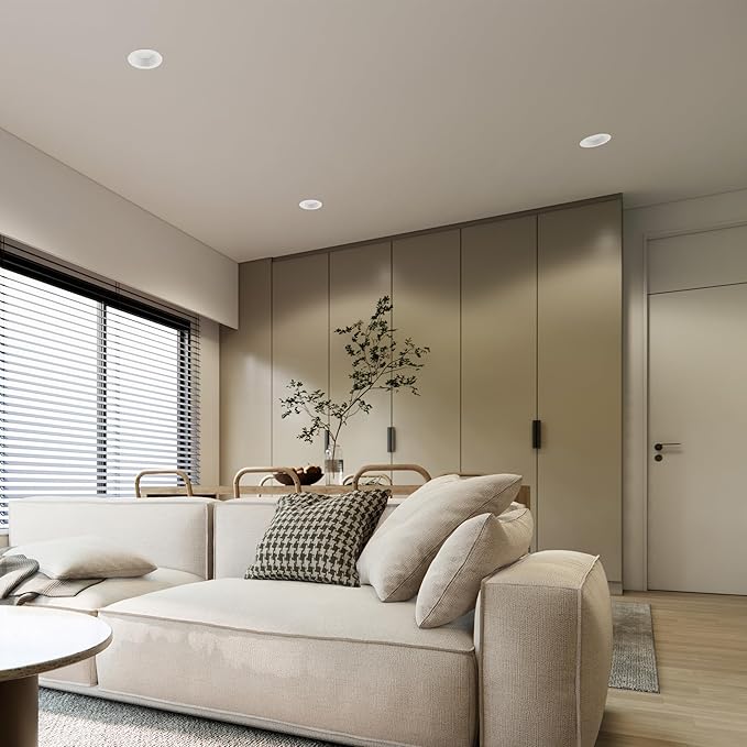 Builder Essential 3in 550 Lumens Round LED Recessed Light and Housing for Remodel or New Construction with Regressed Trim 3-Power Modes 4W-6W-8W, 5-CCT 2700-3000-3500-4000-5000K in White IC-Rated