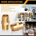 KOOTANS 12pcs Brass Pipe Fitting, NPT Hex Nipple, Coupling, 1/4" x 1/4" NPT Male Pipe, 1/4" x 1/4" NPT Female Pipe Fittings Set (6 Nipple & 6 Coupling)