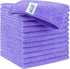 HOMEXCEL Purple Microfiber Cleaning Cloth, 12 Pack Premium Microfiber Towels for Cars, Lint Free, Scratch-Free, Highly Absorbent, Reusable Cleaning Rags for Car, Household, Kitchen, Window,11.5"X11.5"