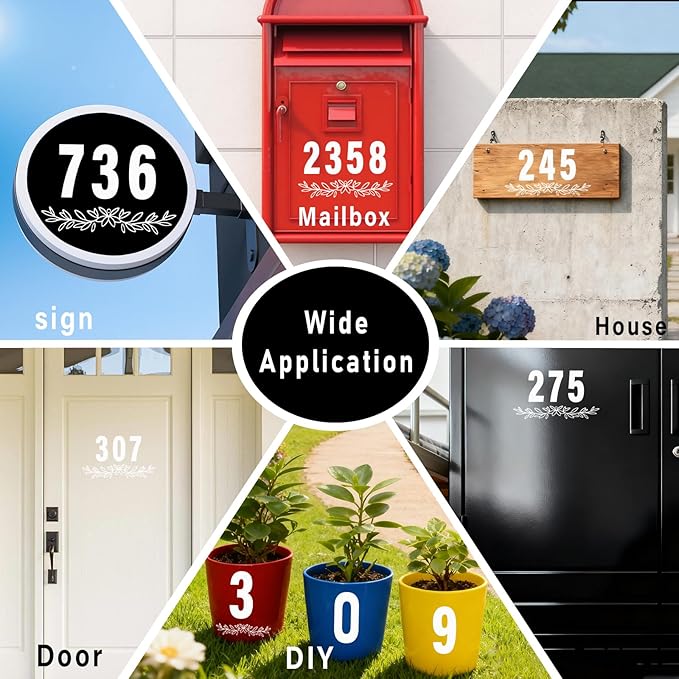 Reflective Mailbox Numbers 2 Inch (0-9) for Outside House Address Number Stickers for Mail Box White Self-Adhesive Stickers-Waterproof and UV Resistant Signs, Door, Address Farmhouse Decor(6 Sets)