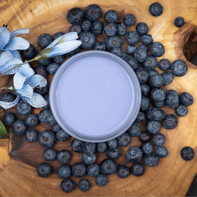 Dixie Belle Paint Company Chalk Finish Furniture Paint - Blueberry (4oz) - Matte Periwinkle Blue Chic Chalk Mineral DIY Furniture Paint
