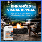 1 Gallon Wet Look Stone Sealer, High Gloss Paver Sealer for Outdoor Surfaces (Travertine, Slate, Sandstone, Concrete)– Waterproof, Provides Natural Color Enhancement for Driveways, Patios