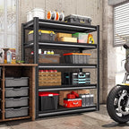 40" W Garage Shelving Heavy Duty, 2250LBS Loads Garage Storage Shelves Heavy Duty, 5-Tier Metal Shelving Units and Storage Racks, Industrial Utility Shelf,40" Wx18 Dx72 H, Black