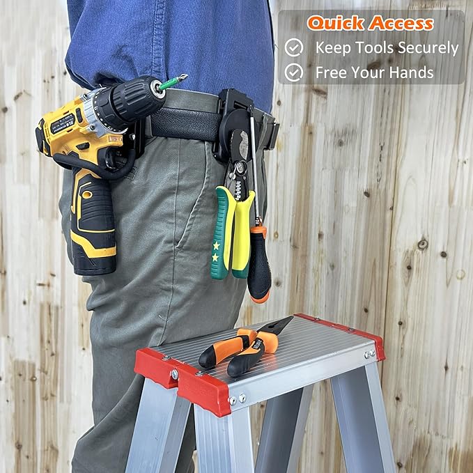 MUTUACTOR Magnetic Tool Belt Clip,Heavy-Duty Magnet Tool Holder for Belt Clip,1 Set Anti-Slip Magnetic Clip Tool Belt Accessories for Hammer Screwdrivers Adjustable Wrench Magnet Tools and Hardware