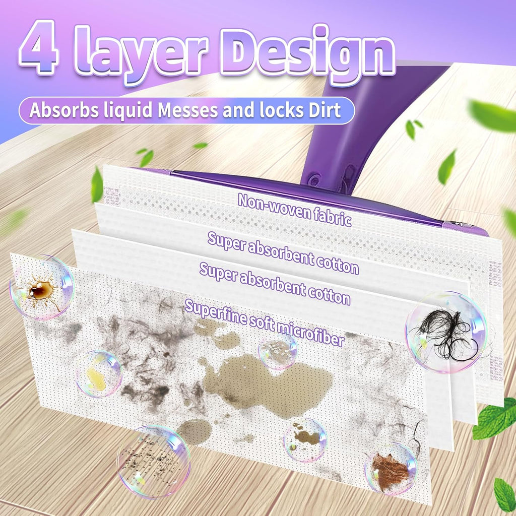 40 Count Mopping Pad for Wet Jet Mop Disposable Wetjet Pads Refills Replacement for Wet Pads Refill Compatible with Wet Jet Pads Thickness & Absorbent for Household Multi-Surface