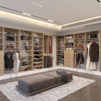 Modular Closet System, 78" Wide Closet Organizer System with Hanging and Towers, Wood Tower Closet Storage for Walk In Closets, Wall Mounted Wardrobe Organizer Kit System, Bedroom, Wood