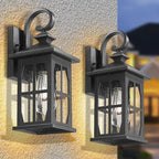 Darkaway Outdoor Light Fixtures Wall Mount, Outdoor Wall Lights Exterior Lighting Fixtures Waterproof Black Outside Wall Sconce with Seeded Glass for House Porch Hallway Garage Front Door