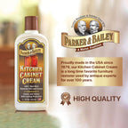 Parker & Bailey Kitchen Cabinet Cream - Multi-surface Wood Cleaner and Polish Furniture Quick Shine Restorer Protector Cabinets Surface Cleaner House Cleaning Supplies Home Improvement