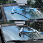 6.7 Feet Window Squeegee, 2-in-1 Window Cleaner Tool with Extension Poles, Squeegee for Window Cleaning Kit, Window Washing Equipment for Car Windshield Glass Door Indoor Outdoor High Windows