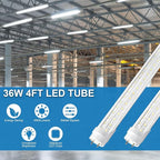 T8 LED Bulbs 4 Foot, 25-Pack 4FT LED Shop Light Tubes, 36W 4680LM 5000K Daylight White, T8 T10 T12 Fluorescent Replacement Bulbs, High Output V-Shaped, Remove Ballast, Double Ended Power