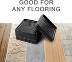 Furniture Cups X-PROTECTOR – 3" Caster Cups 4 PCS – Black Furniture Coasters – Ideal Bed Stoppers – Non Skid Furniture Pads with a Perfect Design – Rubber Furniture Pads - Protect Any Flooring!