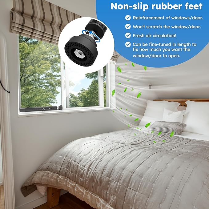 Adjustable（Short）Window Security Bars for Inside Windows, Window Safety Bars for Sliding/Vertical Windows, Window Guards for Home Security, Anti Theft Jammer Bars for（Small）Window -Black 1 Pcs