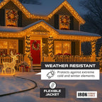 Iron Forge Cable 100 Ft Black Extension Cord, 16/2, 100 Foot Extension Cord with 2 Prong Polarized Plug, Weatherproof - Great for Outdoor & Indoor Use