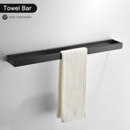 TNOMS Black Towel Bar Set, 4-Pieces Bathroom Hardware Set Modern Bathroom Towel Holder Set SUS304 Stainless Steel Wall Mounted Towel Rack Set,23.6 Inch