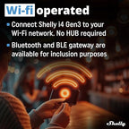 Shelly i4 Gen3 | WiFi Smart 4-Digital inputs Controller of Shelly Relays | Home Automation | Compatible with Alexa & Google Home | iOS Android App | No Hub | Remote Control | Multi-Click