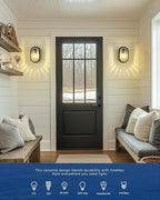 FEMILA 11" Oval Bulkhead Exterior Wall Sconce, Modern Outdoor Wall Lantern, Aluminum, Ripple Glass, IP44, E26, Front Porch Light for Patio/Garage/Entry, 4FYX104FL BK SW