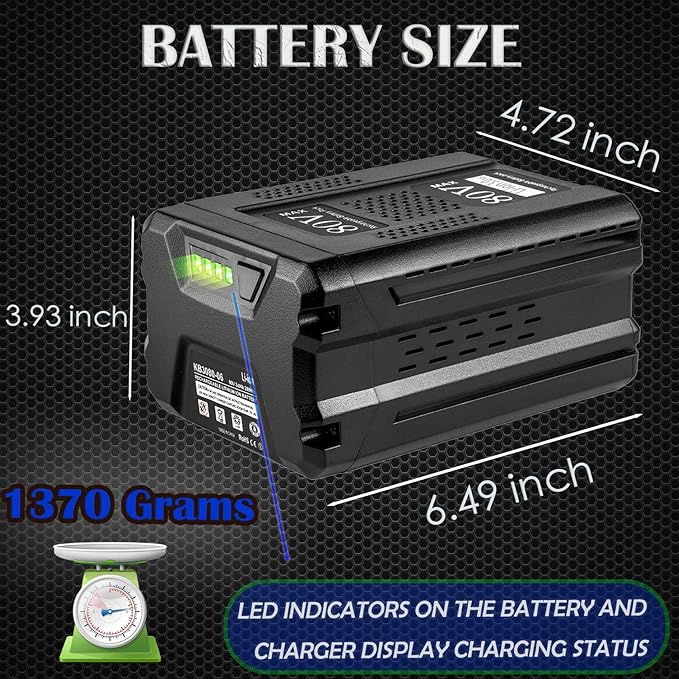 80V Replacement Battery for Kobalt 80V 3.0Ah MAX Lithium-Ion Battery KB2580-06 KB680-06 KB280-06 2910303-RC for Cordless Power Tool