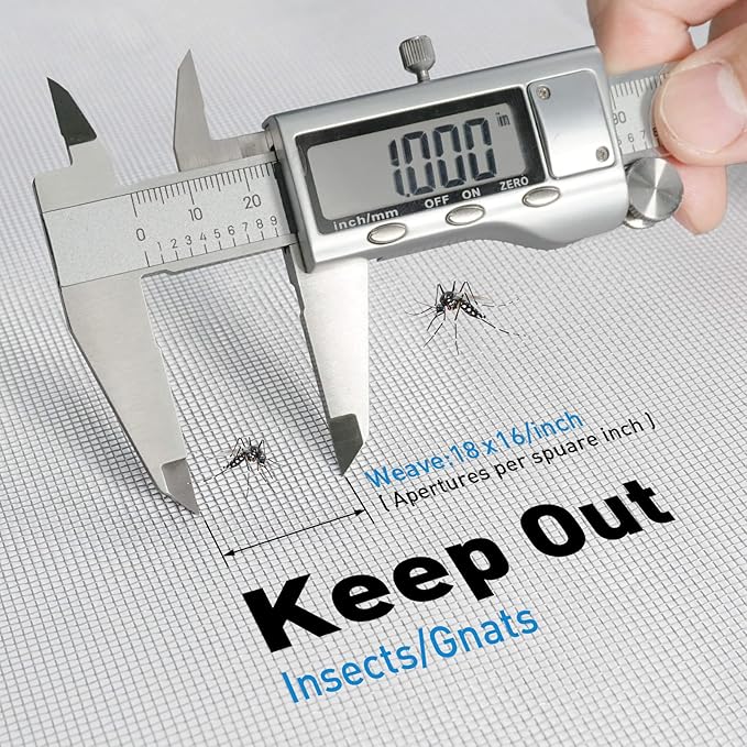 Window Screen Replacement Kit, 48"W × 99"L Durable Polyester Adjustable Screen Mesh with Retainer Spline (32ft) for DIY Project Window Screen Door Screen Replacement & Repair, Grey