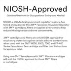 3M Half Facepiece Reusable Respirator 6100, NIOSH, Four-Point Harness, Comfortable Fit, Dual Airline Supplied Air Compatible, Bayonet Connections, Painting, Sanding, Cleaning, Small