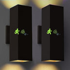 Motion Sensor Outdoor Wall Lights, Dusk to Dawn Exterior Wall Mount Light Fixtures with 3 Modes, Waterproof Up Down Porch Lights for House, Garage, Patio, Entryway, Matte Black