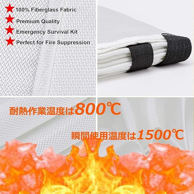 TONYKO 3.9 x 3.9ft Fiberglass Fire Blanket for Emergency Surival, Flame Retardant Protection and Heat Insulation (White-4PACK)