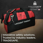 TRADESAFE Lockout Tagout Bag for Loto Devices - Polyester Canvas Lock Out Tag Out Kit Bag, Heavy Duty Tool Bag Organizer, 16-1/2 x 8-1/2 x 11-1/2 inches