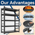 Garage Shelving, 2000LBS Garage Shelving Heavy Duty, Adjustable and Detachable Metal Storage Shelves with Fences, Easy Assembly, Shelves for Warehouse,Basement (32" W*15.7" D*63" H)