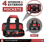 TRADESAFE Lockout Tagout Bag for Loto Devices - Polyester Canvas Lock Out Tag Out Kit Bag, Heavy Duty Tool Bag Organizer, 12-1/2 x 8 x 9-3/4 inches